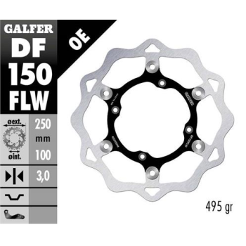 disco freno moto galfer wave flotante 250x3mm df15