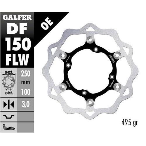 disco freno moto galfer wave flotante 250x3mm df15