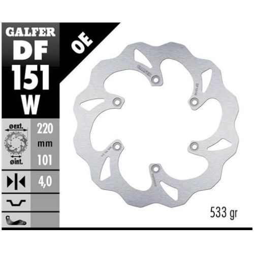 disco freno moto galfer wave fijo 220x4 5mm df151w