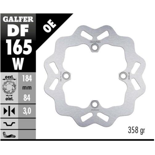 disco freno moto galfer wave fijo 184x3mm df165w