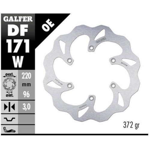disco freno moto galfer wave fijo 220x3mm df171w