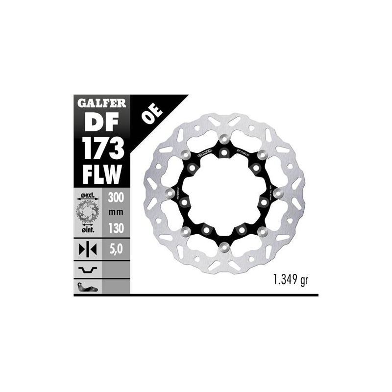 disco freno moto galfer wave flotante 300x5mm df17