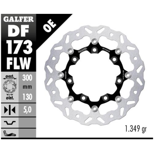 disco freno moto galfer wave flotante 300x5mm df17