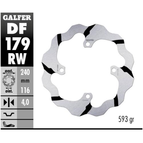 disco freno trasero wave ranurado galfer df179rw 240x4 mm kawasaki kx suzuki rm z 4 torn
