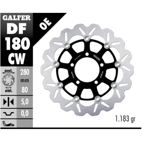 disco freno moto galfer flotante wave completo 280