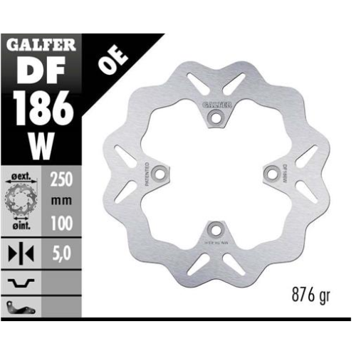disco freno moto galfer wave fijo 250x5mm df186w