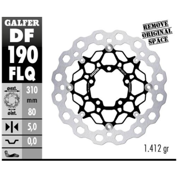 disco de freno delantero galfer df190flq cubiq flotante acero 310x5 mm