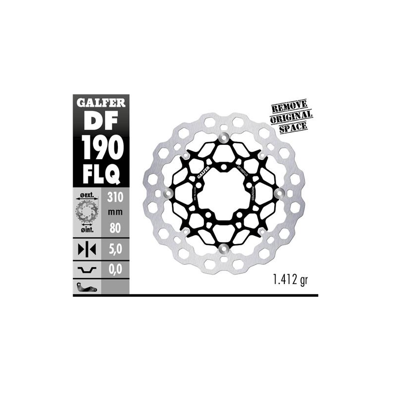 disco de freno delantero galfer df190flq cubiq flotante acero 310x5 mm