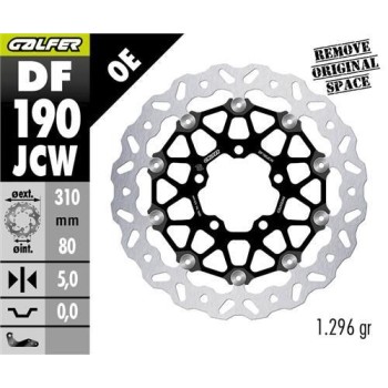 disco de freno delantero galfer df190jcw wave floatech 310x5 mm flotante