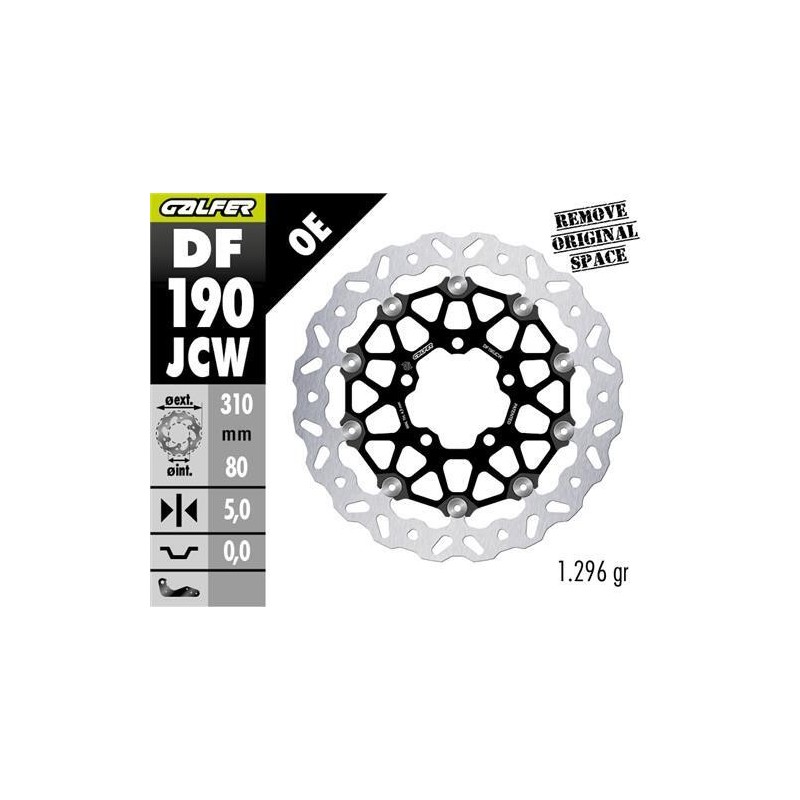 disco de freno delantero galfer df190jcw wave floatech 310x5 mm flotante