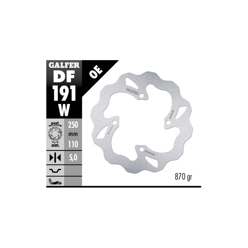 disco freno moto galfer wave fijo 250x5mm df191w