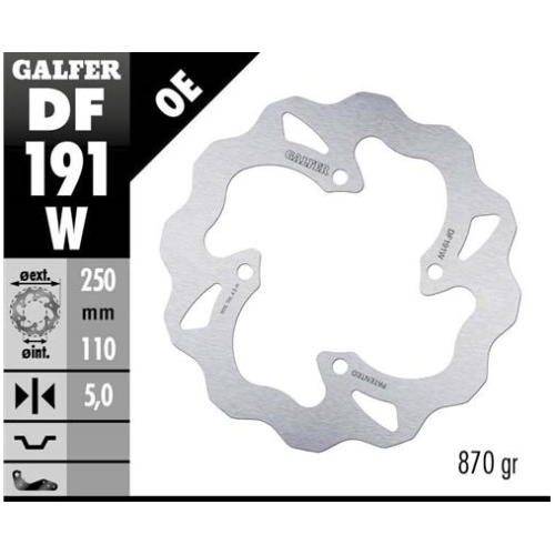 disco freno moto galfer wave fijo 250x5mm df191w