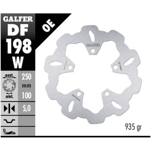 disco freno moto galfer wave fijo 250x5mm df198w