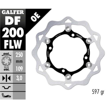 disco freno moto galfer wave flotante 250x3mm df20