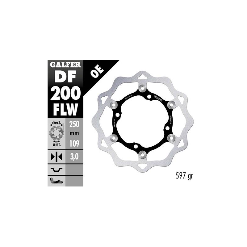 disco freno moto galfer wave flotante 250x3mm df20