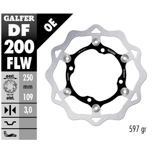 disco freno moto galfer wave flotante 250x3mm df20
