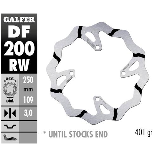 disco freno moto galder wave fijo 250x3mm df200rw