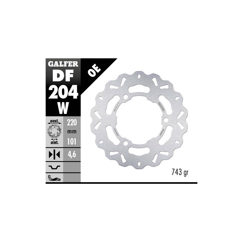 disco freno trasero galfer wave fijo 220x4 6mm df204w