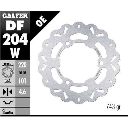 disco freno trasero galfer wave fijo 220x4 6mm df204w