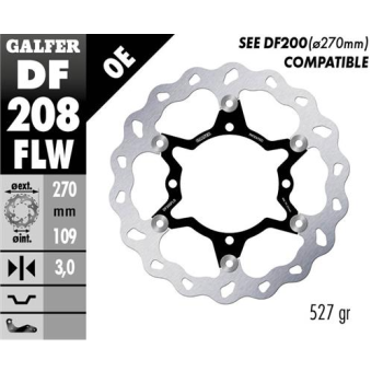 disco freno moto galfer wave flotante 270x3mm df20