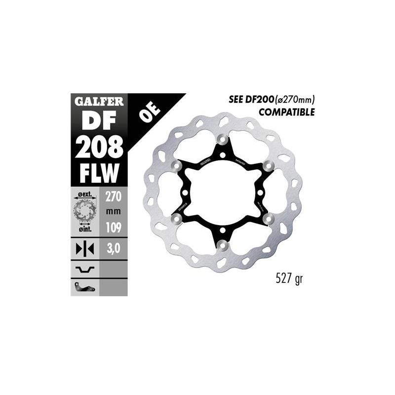 disco freno moto galfer wave flotante 270x3mm df20