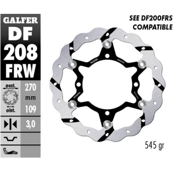 disco freno moto flotante galfer wave 270x3mm df20