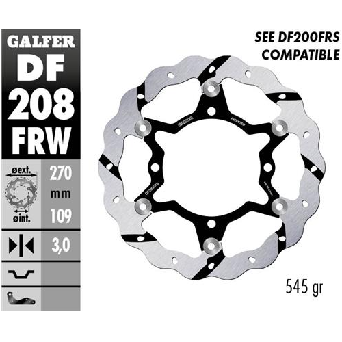 disco freno moto flotante galfer wave 270x3mm df20