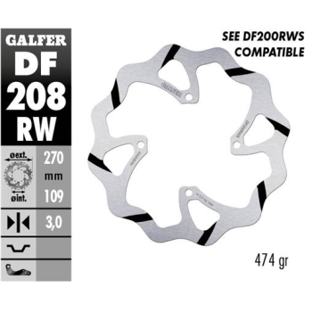 disco freno moto galder wave fijo 270x3mm df208rw