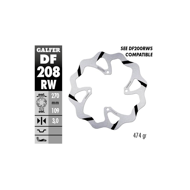 disco freno moto galder wave fijo 270x3mm df208rw