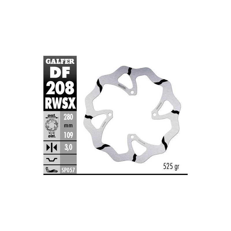 disco freno moto galfer wave fijo 280x3m df208rw