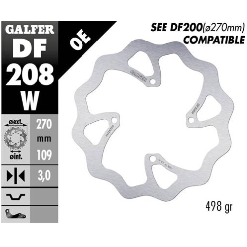 disco freno moto galfer wave fijo 270x3mm df208w