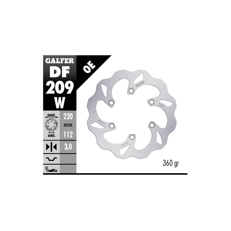 disco freno moto galfer wave fijo 220x3mm df209w