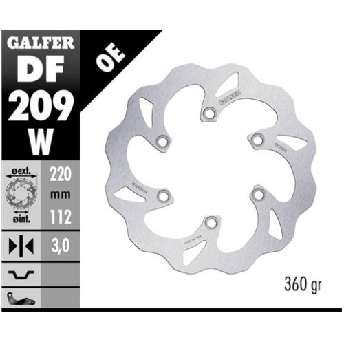 disco freno moto galfer wave fijo 220x3mm df209w