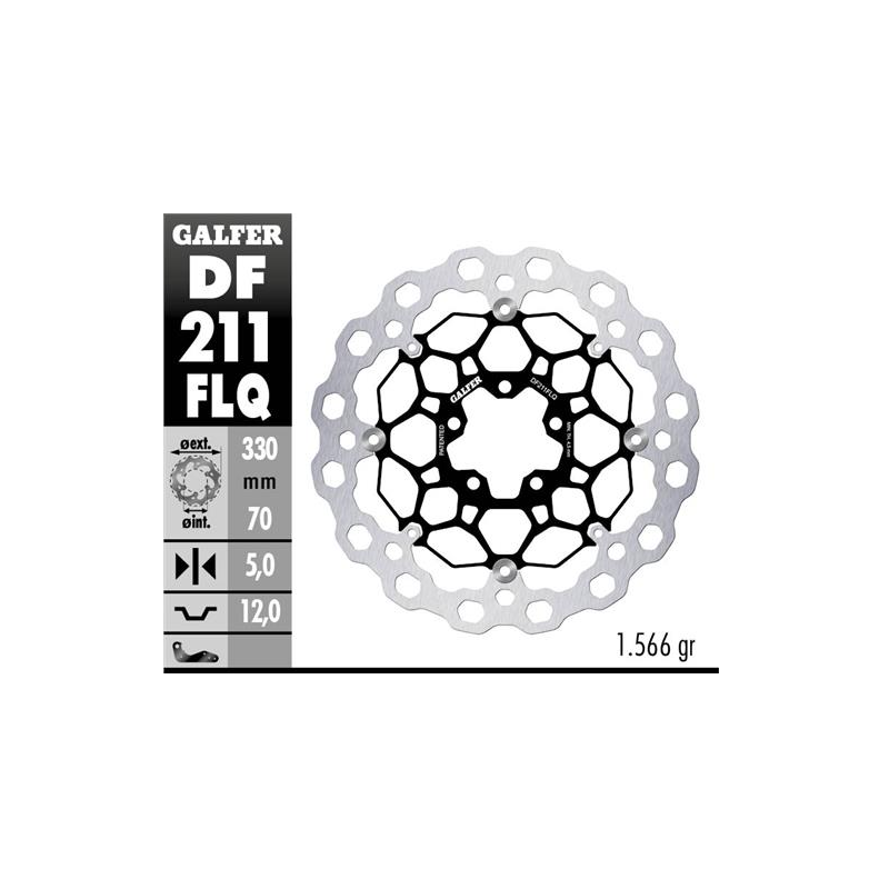 disco freno moto flotante galfer qubic 330x5mm df2