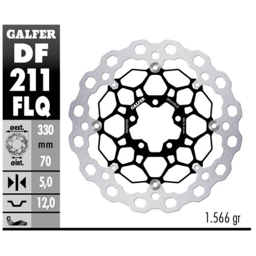 disco freno moto flotante galfer qubic 330x5mm df2