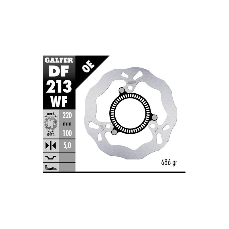 disco freno trasero galfer wave fijo 220x5mm df213wf
