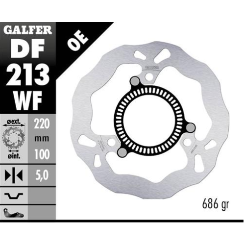 disco freno trasero galfer wave fijo 220x5mm df213wf