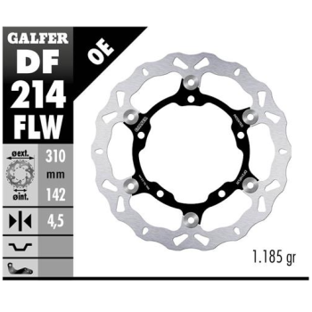 disco de freno delantero galfer df214flw wave flotante 310x4 5 mm