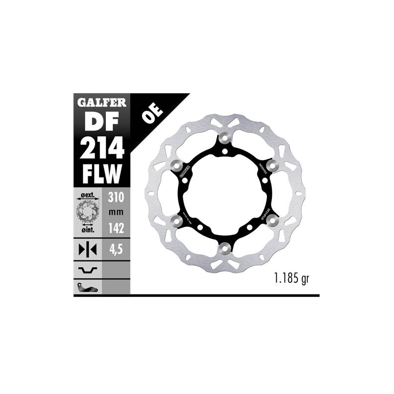 disco de freno delantero galfer df214flw wave flotante 310x4 5 mm