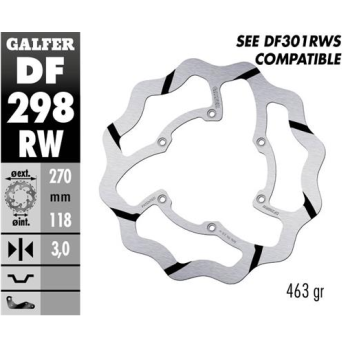 disco freno delantero wave ranurado galfer df298rw 270x3 mm yamaha yz wr y fantic