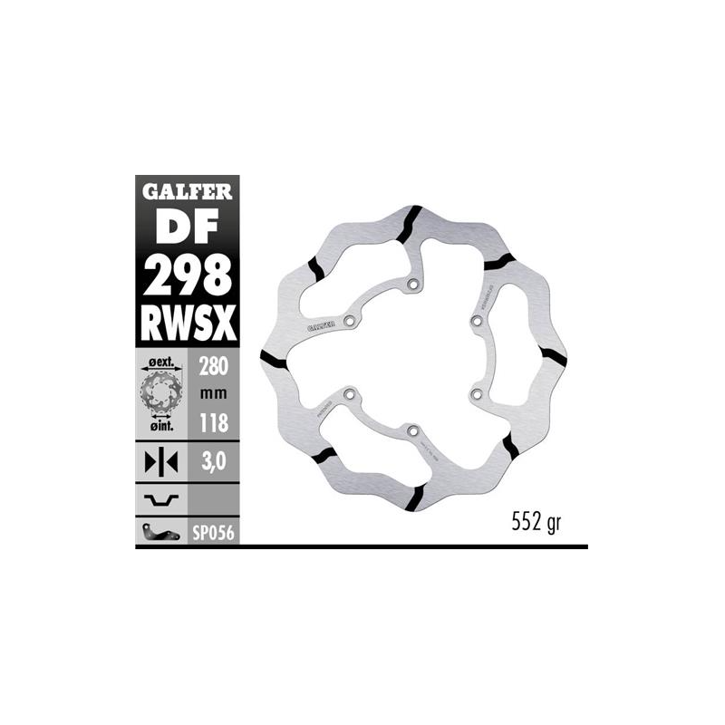 disco freno motodelantero galfer wave df298rwsx
