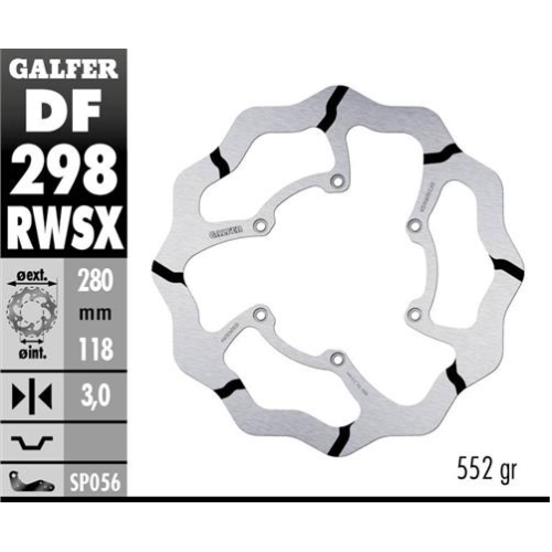 disco freno motodelantero galfer wave df298rwsx