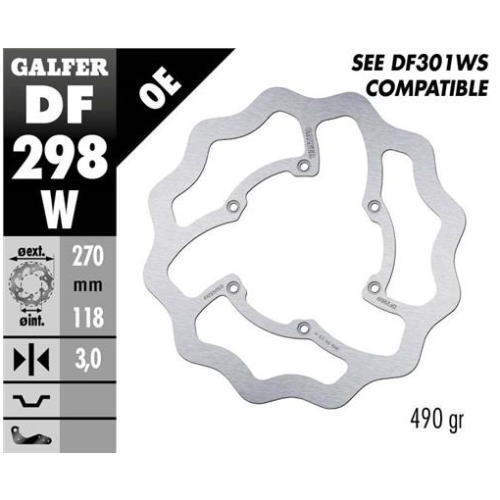 disco freno moto galfer wave fijo 270x3mm df298w