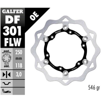 disco freno moto galfer wave flotante 250x3mm df30