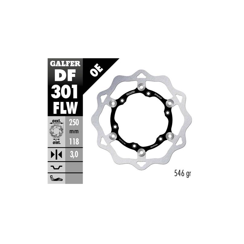 disco freno moto galfer wave flotante 250x3mm df30