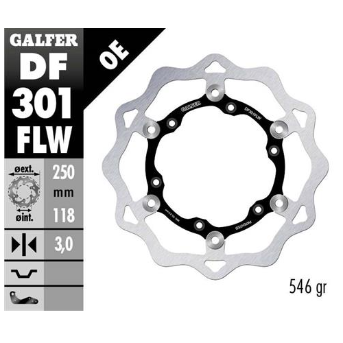 disco freno moto galfer wave flotante 250x3mm df30