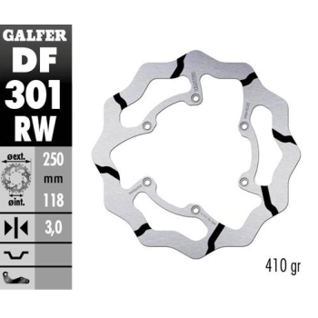 disco freno moto galder wave fijo 250x3mm df301rw