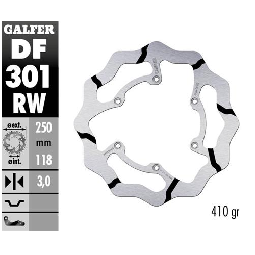 disco freno moto galder wave fijo 250x3mm df301rw
