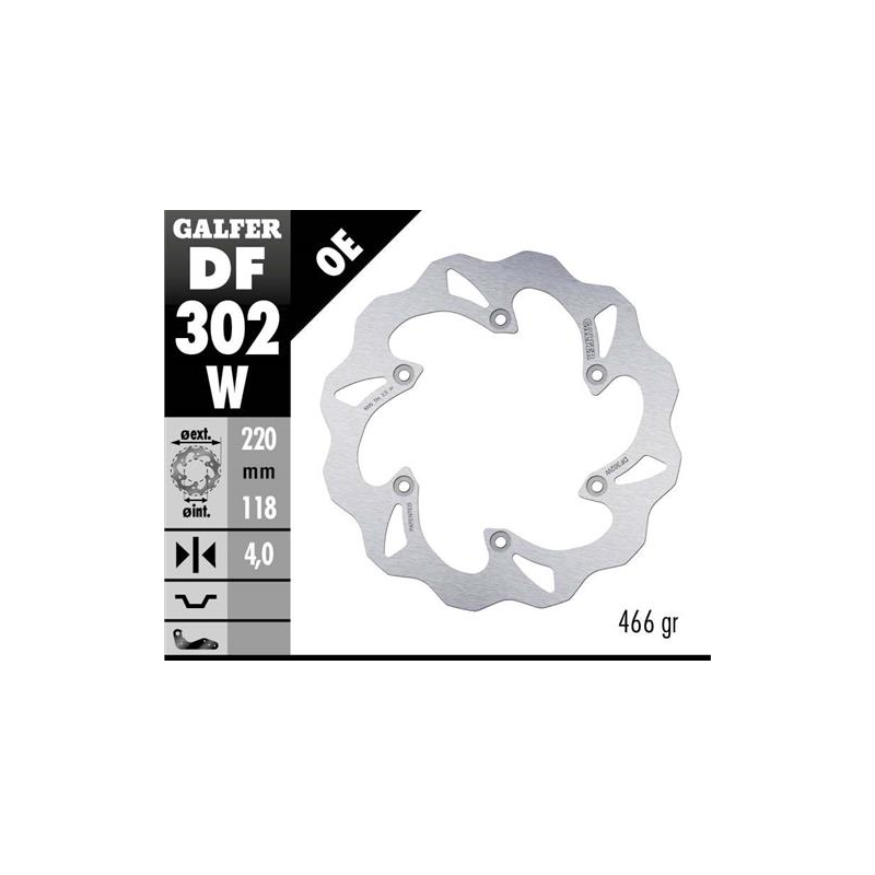 disco freno moto galfer wave fijo 220x4mm df302w