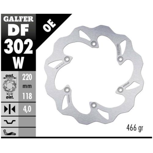 disco freno moto galfer wave fijo 220x4mm df302w